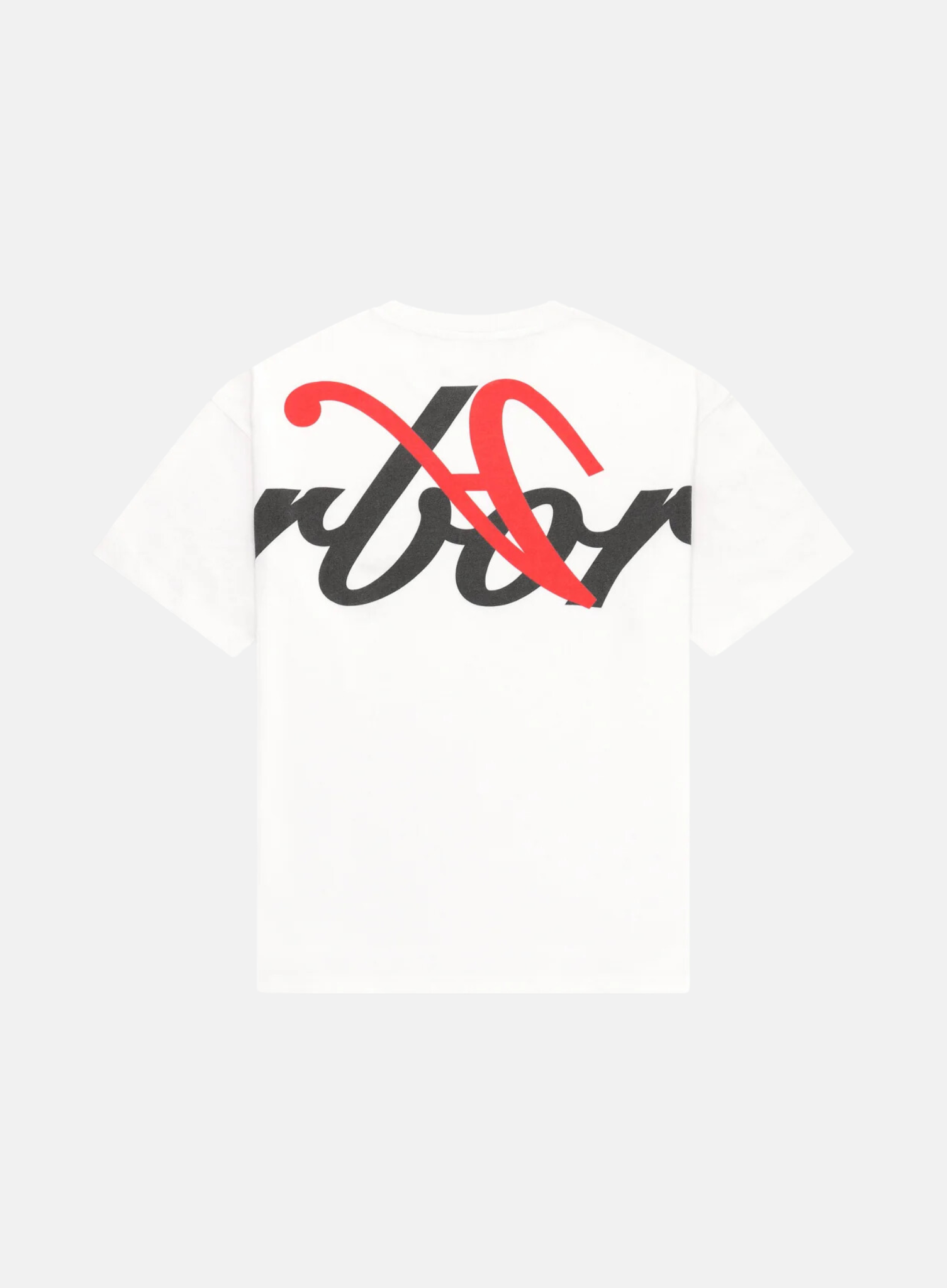 Red Twisted Tee White