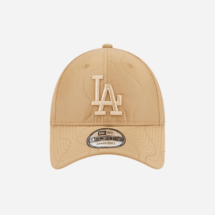 New Era LA Dodgers MLB Quilted Beige 9FORTY Adjustable Cap - Hympala Store 