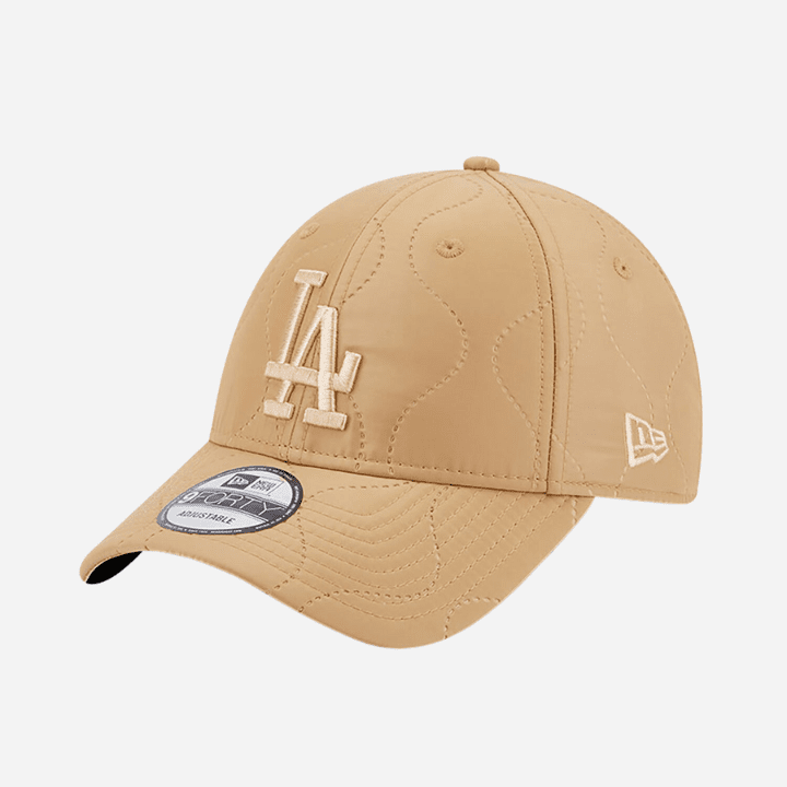 New Era LA Dodgers MLB Quilted Beige 9FORTY Adjustable Cap - Hympala Store 