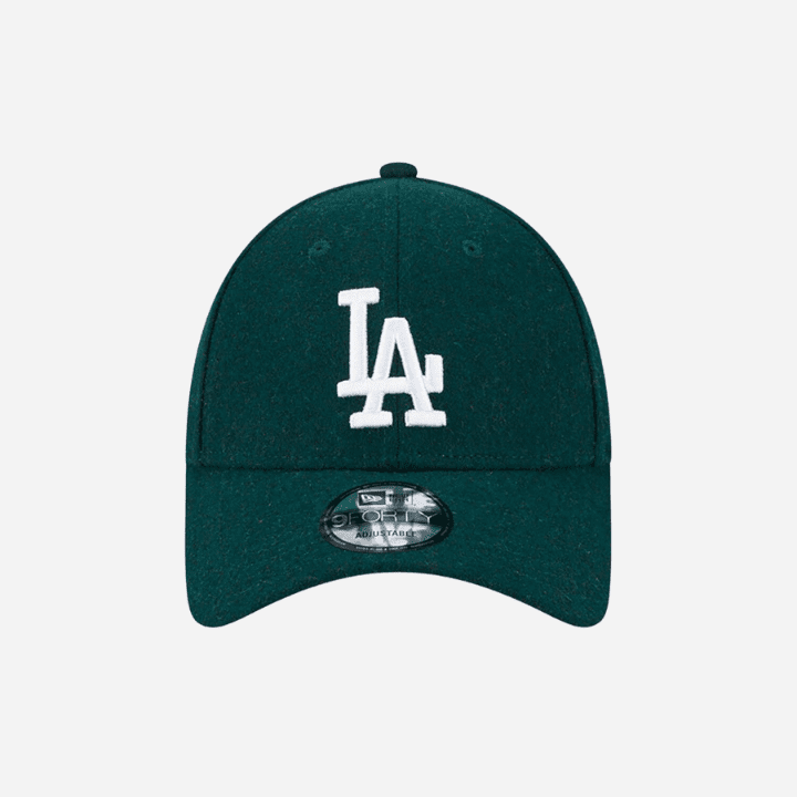 New Era LA Dodgers Melton Wool Green 9FORTY Adjustable Cap - Hympala Store 