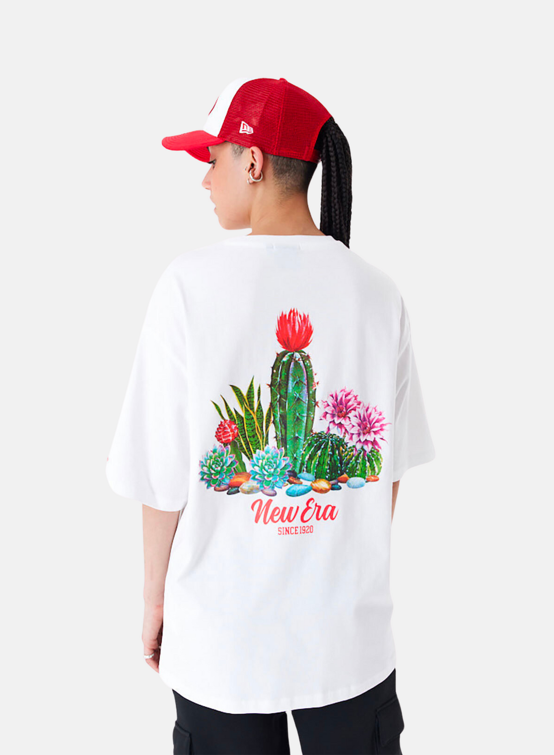New Era Cactus Graphic Oversized T-Shirt White - Hympala Store 