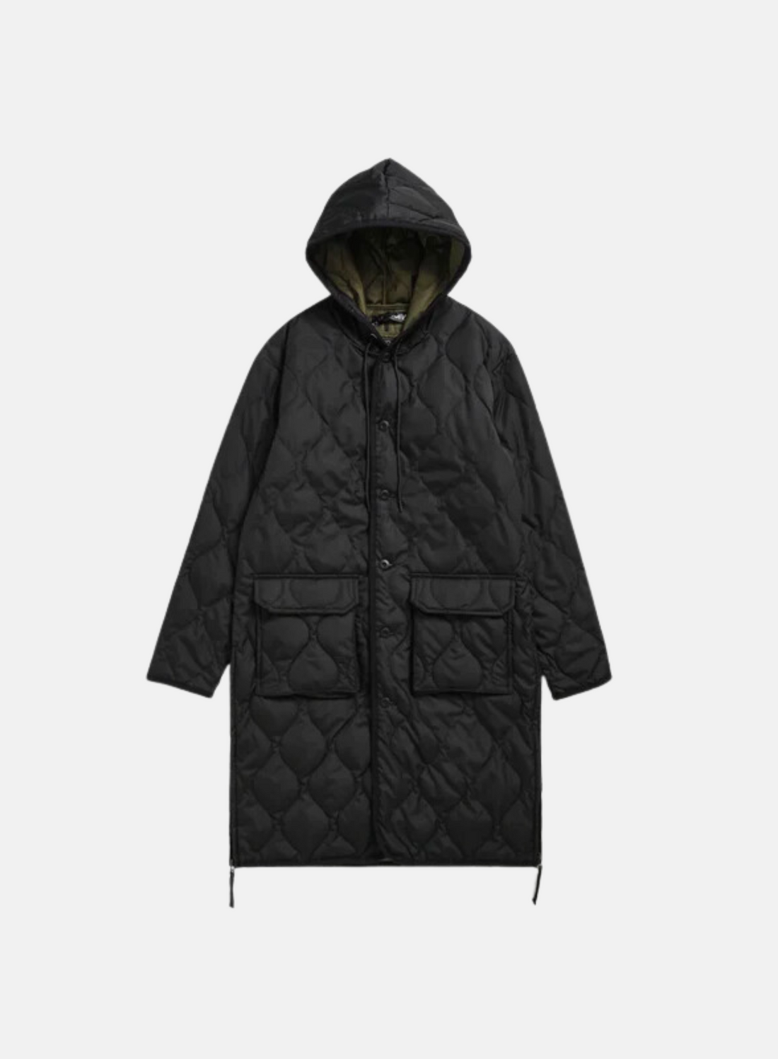 TAION MILITARY HOODIE DOWN COAT CHARCOAL - Hympala Store 