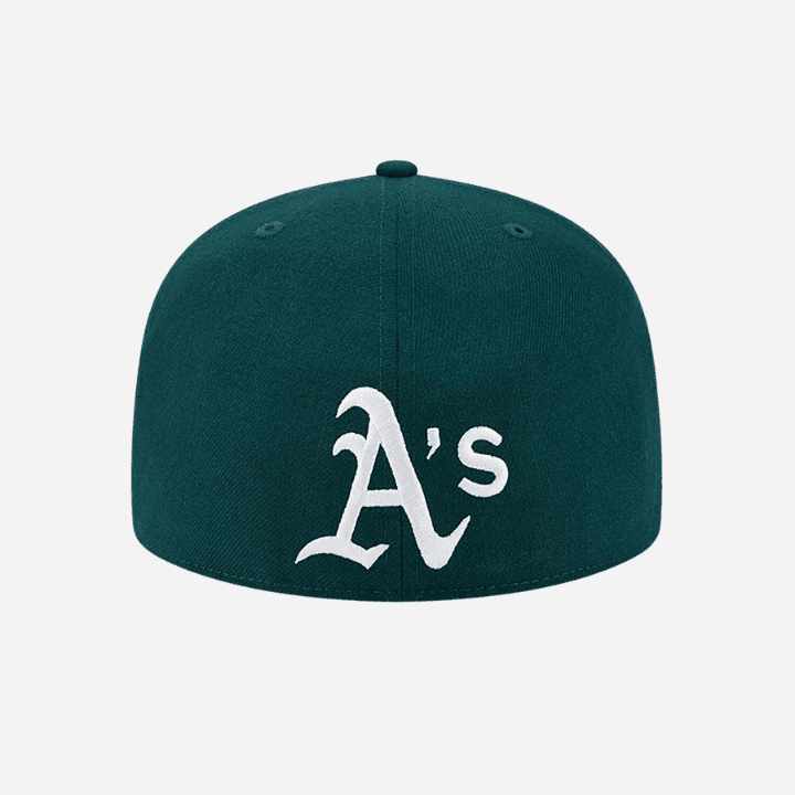 New Era Oakland Athletics Reverse Logo Dark Green 59FIFTY Fitted Cap - Hympala Store 