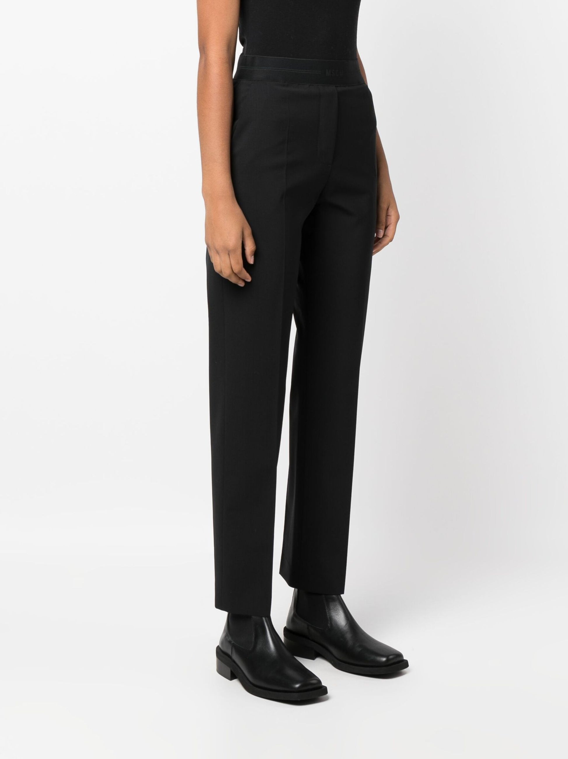 MSGM Slim Fit Trousers Black - Hympala Store 