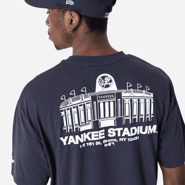 New Era NY Yankees Stadium Graphic Tee Navy - Hympala Store 