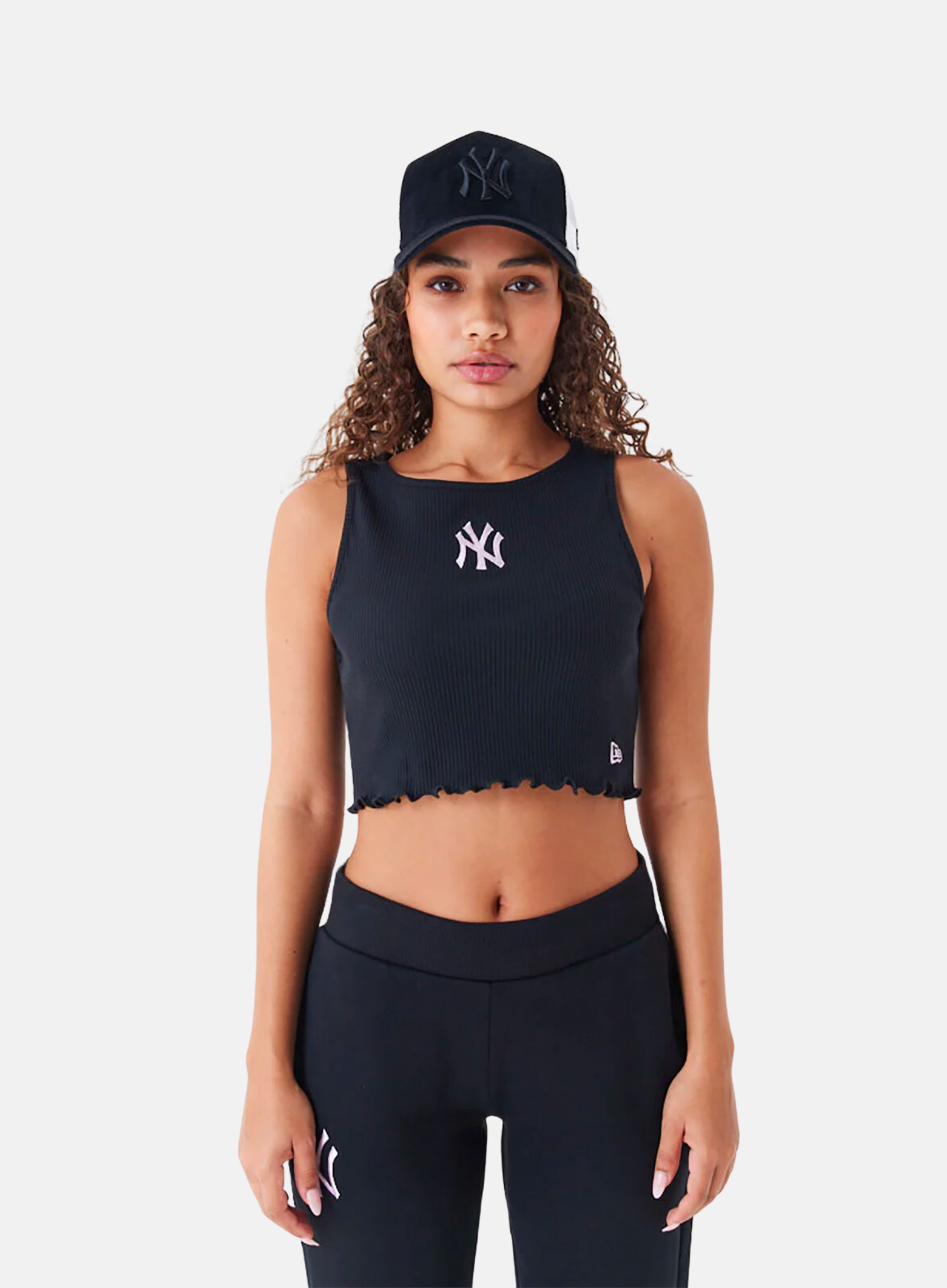 New Era NY Yankees MLB Crop Tank Top Black - Hympala Store 