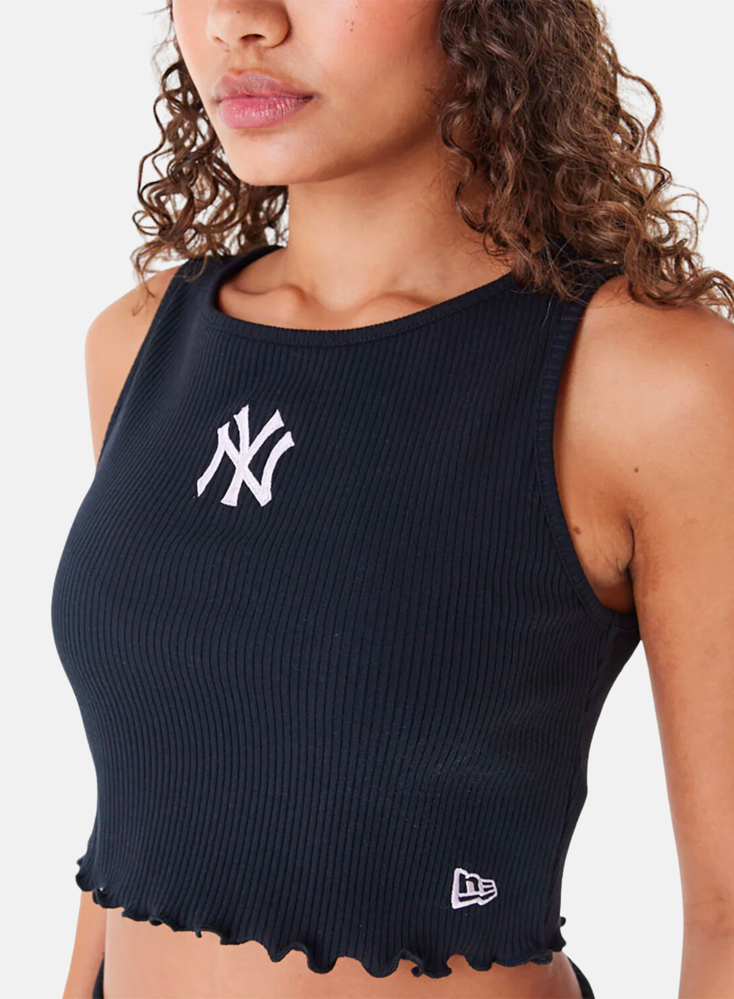 New Era NY Yankees MLB Crop Tank Top Black - Hympala Store 