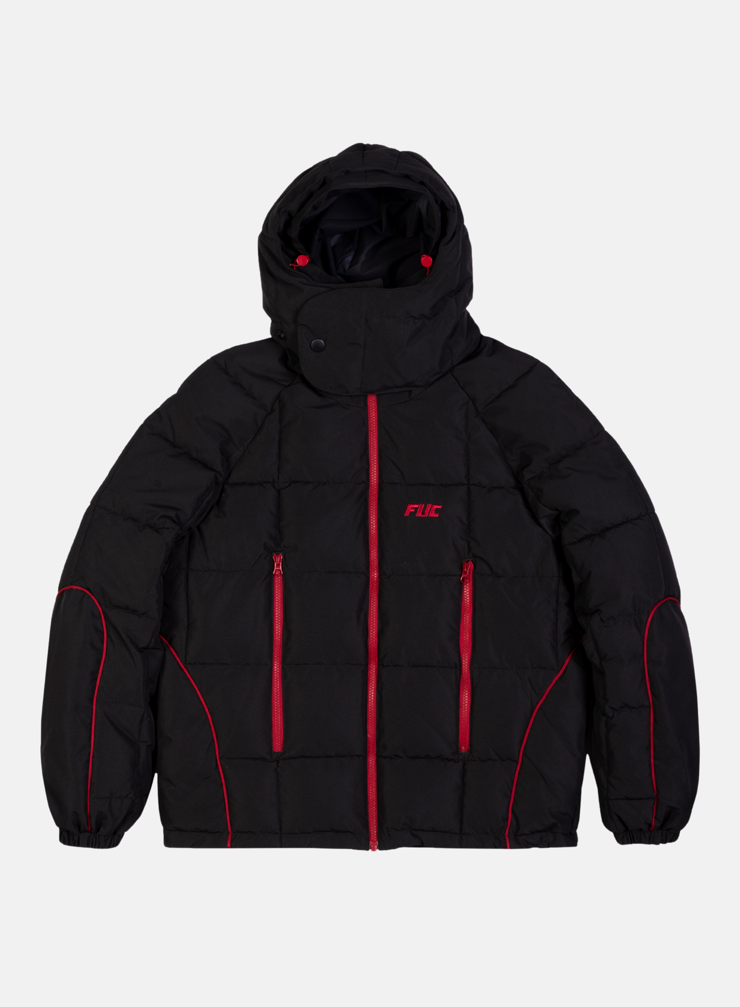 Blocked Puffer Jacket Black/Red