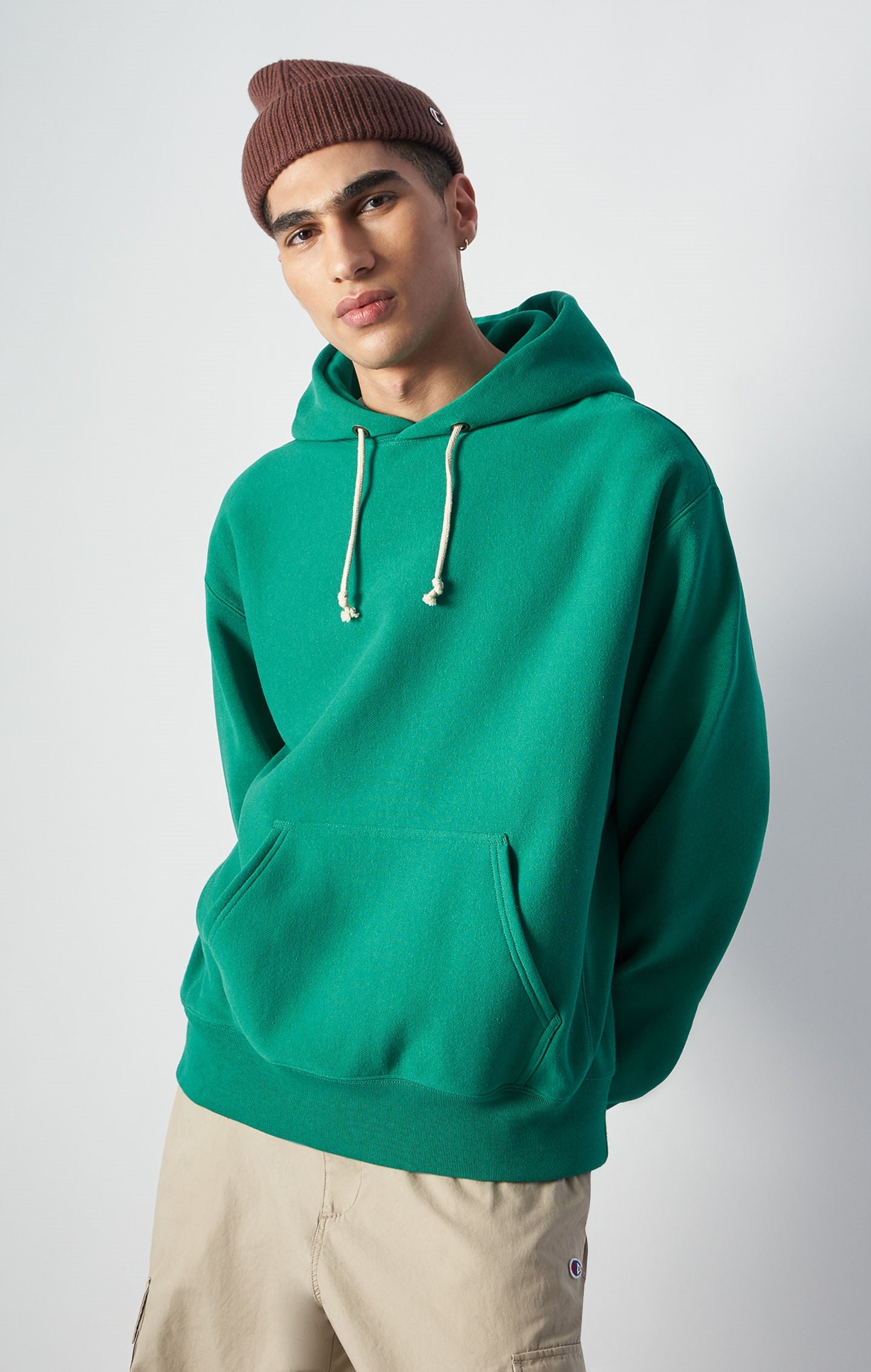 Champion Reverse Weave Soft Fleece Hoodie Green - Hympala Store 