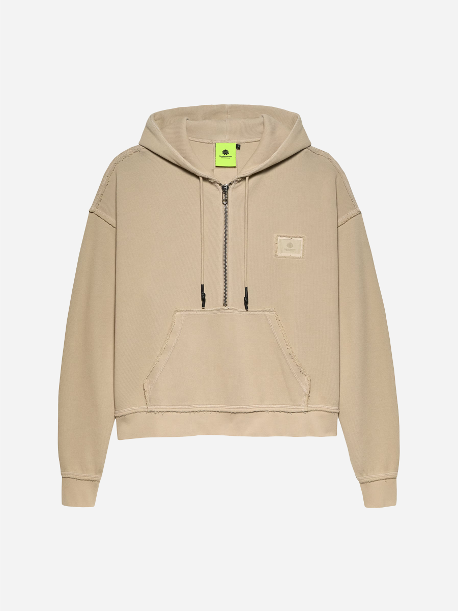 Half Zip Hoodie Warm Sand