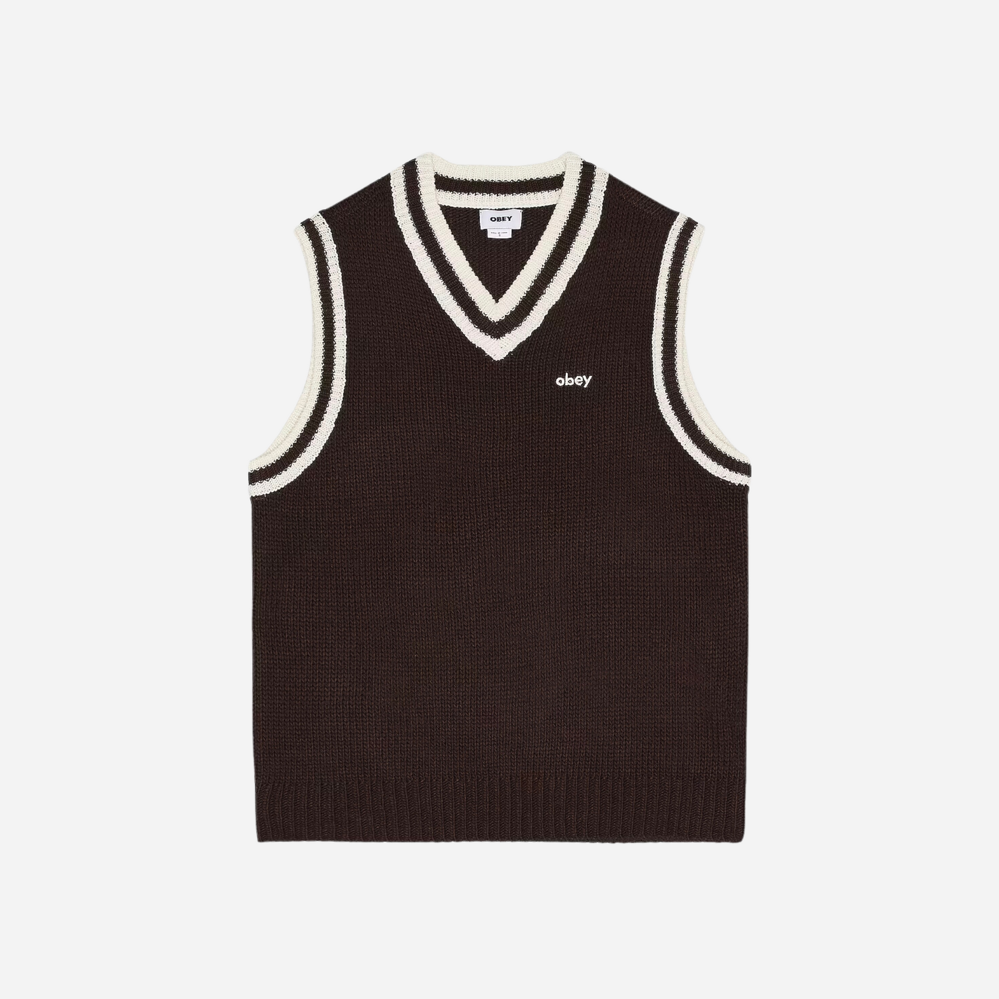OBEY Alden Sweater Vest Brown - Hympala Store 