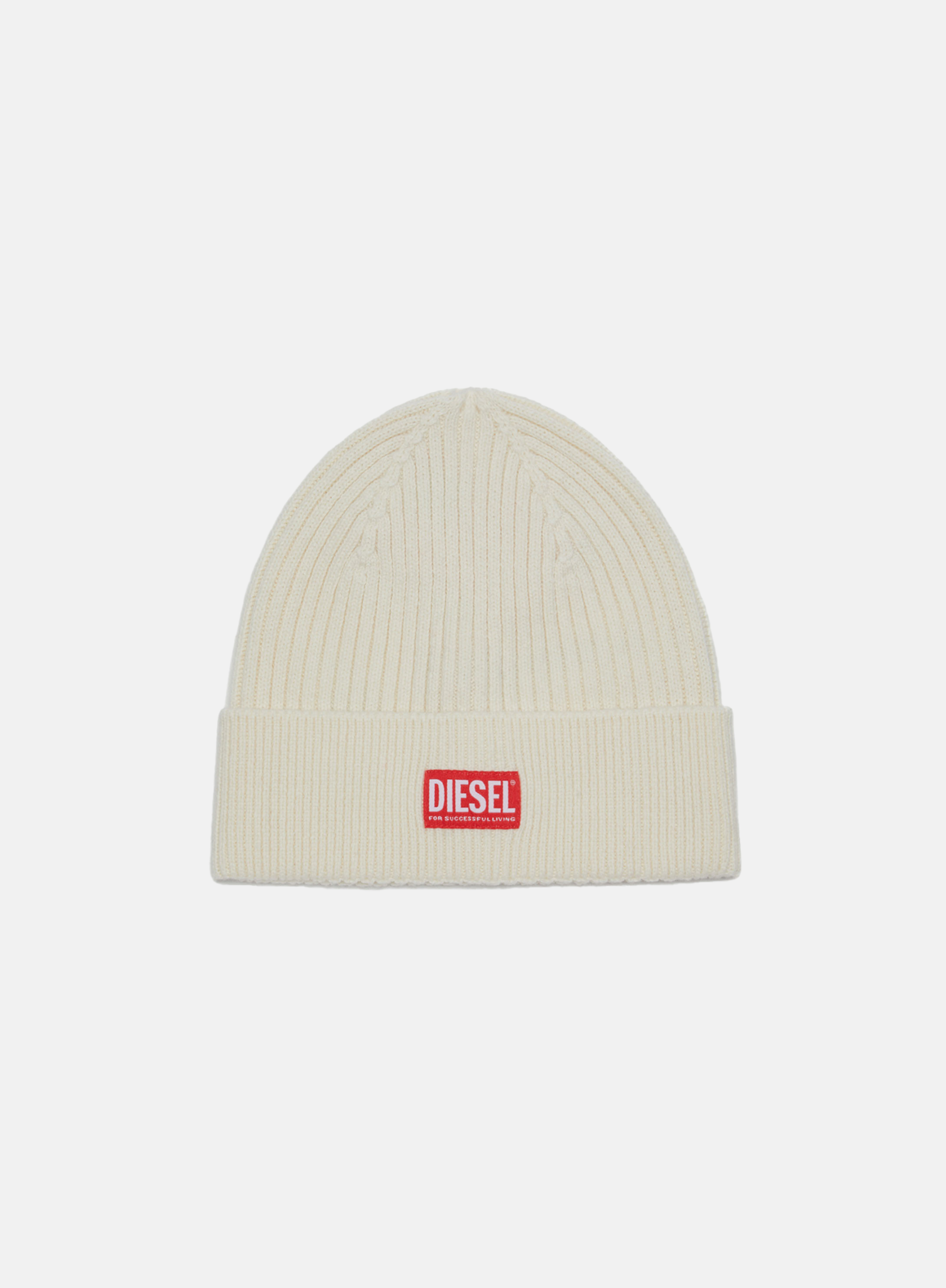 DIESEL Patch Logo Beanie White - Hympala Store 