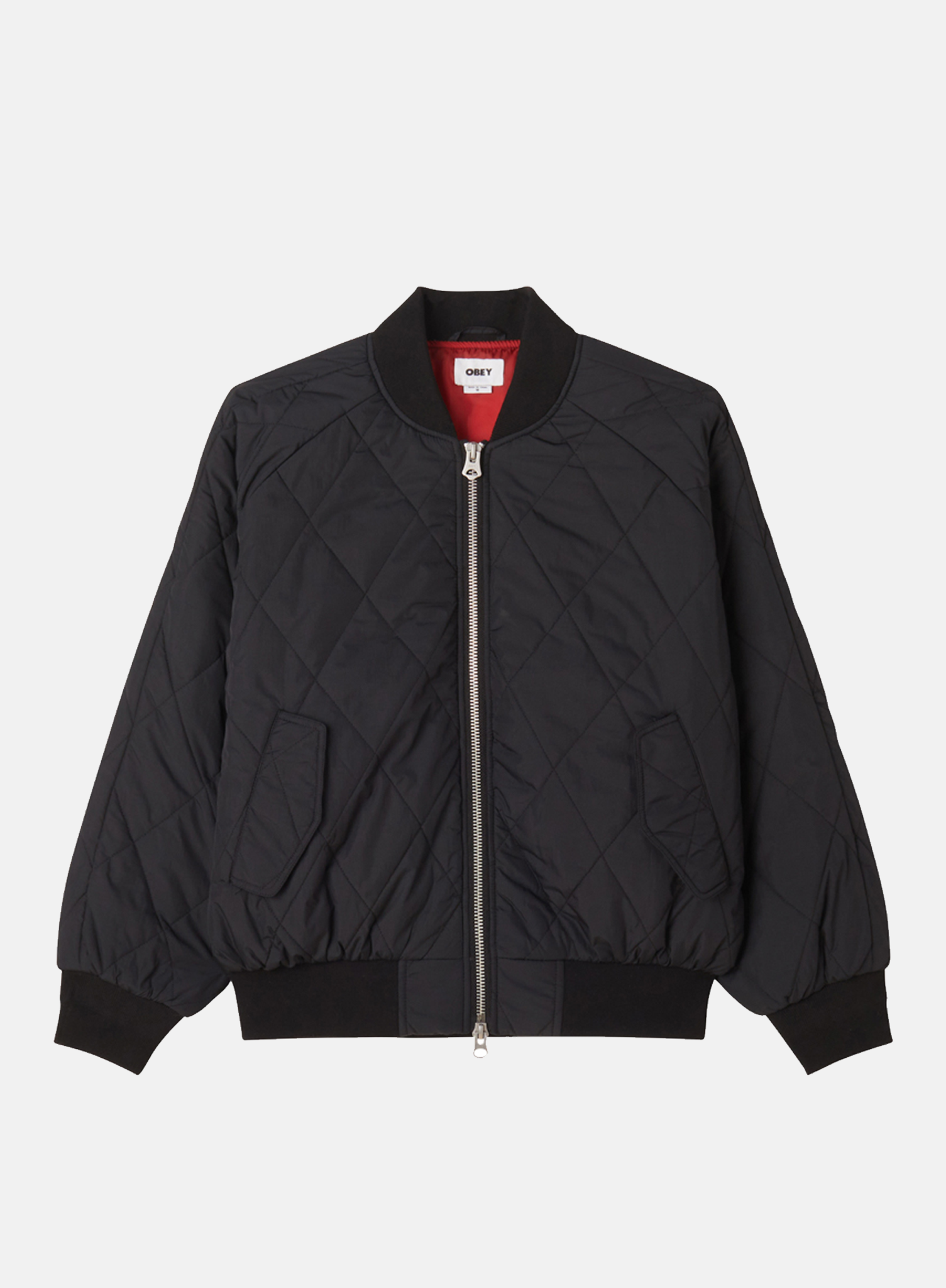 OBEY Lizet Quilted Bomber Black - Hympala Store 