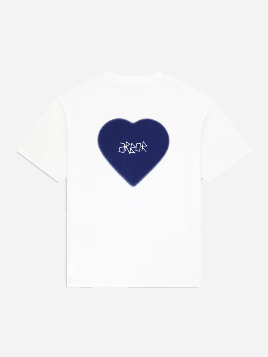 Blue Faded Heart Tee White