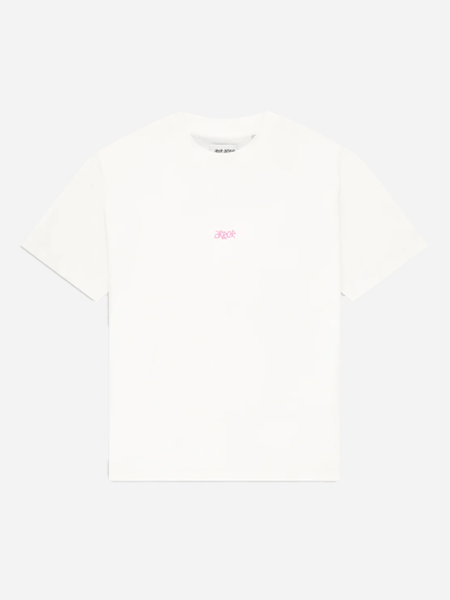 Pink Faded Heart Tee White