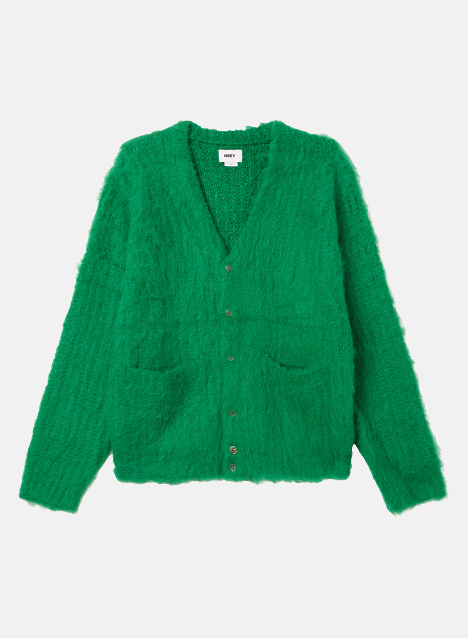 OBEY Patron Cardigan Bright Green - Hympala Store 