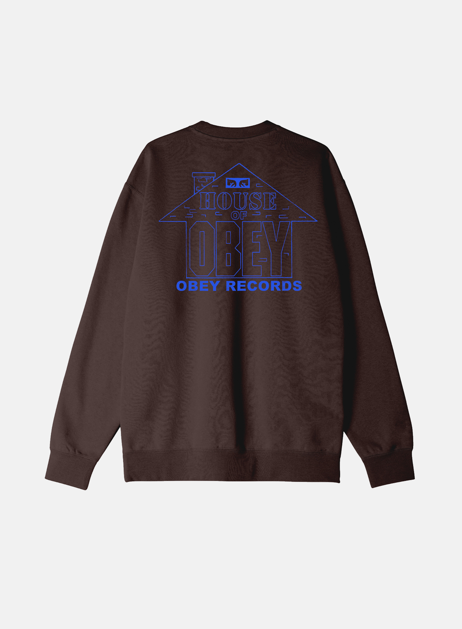 OBEY House Of Obey Records Crewneck Brown - Hympala Store 