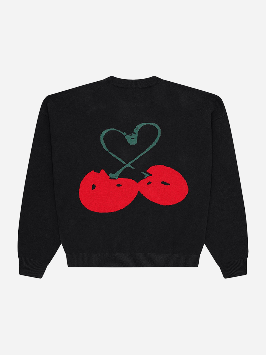 Red Cherries Knit Black