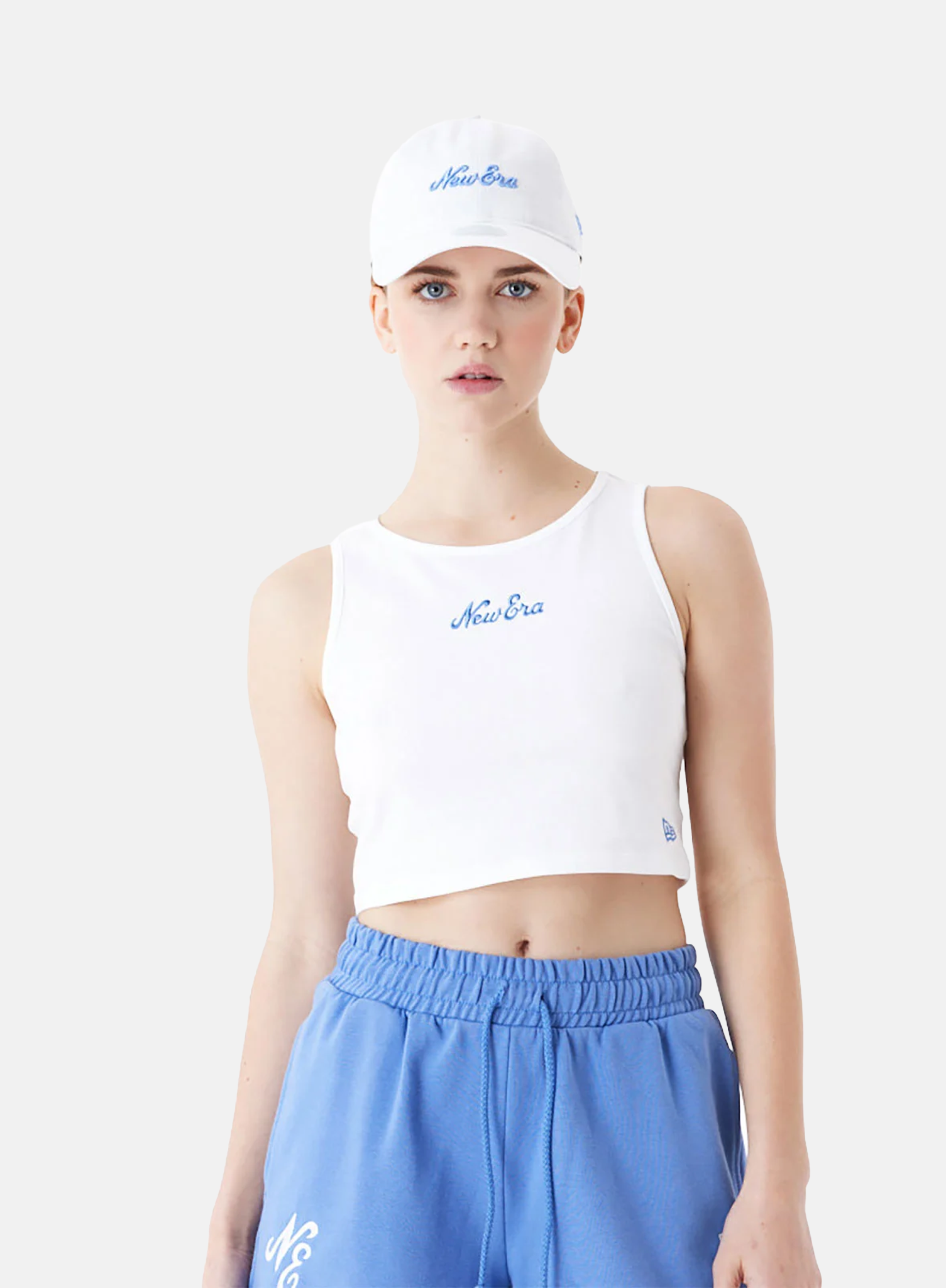 New Era Womens Crop Tank Top White - Hympala Store 